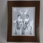 Vintage Manifestations Silver Foil Art Gemeaux Astrology Matted 11X14" MCM