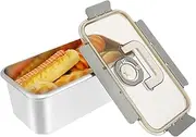 Bread Box with Clear Lid, 6000ml Stainless Steel Bread Container Bakeable Bread Storage Container Time Recording Bread Keeper Rectangular Bread Saver Container Sealing Bread Loaf Keeper (Gray)