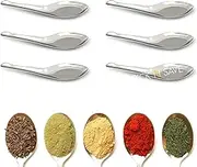 Pick N Save Small Spice Tin Masala Dabba Spoons, Perfect for Spices & Herbs Jars, Condiments, Seasoning, Sugar, Honey, Coffee, Tea, Mustard, Ice Cream, Milk Powder (6)