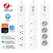 New Voice Remote Control Smart Plug Power Strip Extension Cord Plug Timer Socket