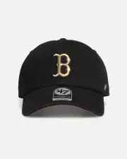 [47 Brand] 47 Brand Boston Red Sox 'Metallic' 47 Clean Up Strapback Black/gold - Size ONE ONE Black/Gold