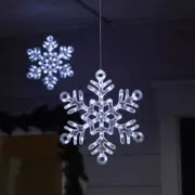 ASHLAND 64 COOL WHITE LED 8 LIGHT MODES LIGHTED HANGING SNOWFLAKE - NEW