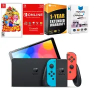 Nintendo Switch Neon Red/Blue OLED + Super Mario RPG + NSO 1 Year Membership