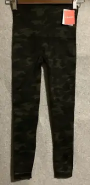 NEW Spanx Leggings Womens XS Look at Me Know Green Camo Shapewear Tummy Control