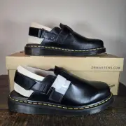 Dr. Doc Martens Jorge II Mens Size 12 Black Leather Strappy Clogs Mules Shoes