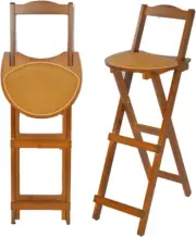 29.5Inch Folding Bar Stool Kitchen Counter Height Stool Foldable Bamboo Bar Stoo