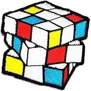 Magic Rubik Cube Cartoon Embroidered Iron on Patch Logo Vest Jacket Cap Hoodie Backpack Patches Arts Crafts DIY Embroidery Sewing for Kids Children