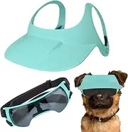 Dog Sun Hat | Waterproof Dog Bucket Hat with Sunglasses - Adjustable Pet Sunbonnet with Sunglasses Ear Holes Doggy Visor for Small Breed, Summer & Puppy