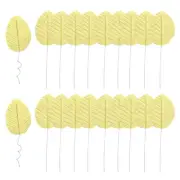 Gold Artificial Leaves with Stems, 20 Pack Fake Leaves Silk Faux Leaf