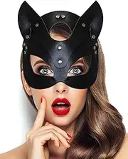 Cat Mask, Masquerade Mask for women Fox Mask Bunny Mask Cat Face Mask Leather Mask for Night Club Cocktail Cosplay Party