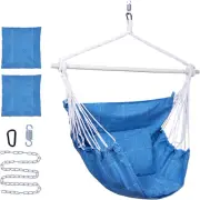Backyard Expressions Hammock Chair Hanging Rope Swing Chair, 2 Pillows, anti Sli