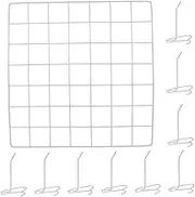 Versatile Wire Grid Wall Storage Photo Display Rack 35x35cm Iron Decor for Home Office Wall Panel