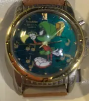 Armitron Marvin The Martian Musical Watch 97/2200. Nos Leather Band Q