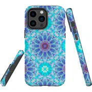 For iPhone 14 Pro Max Case Tough Protective Cover, Psychedelic Blues