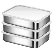 Stainless Steel Containers for Food Storage,Food Storage Bento Box Container,Leak Proof Silicone Lid