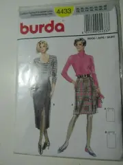 New BURDA Pattern 4433 STRAIGHT SKIRT Sizes 10-22