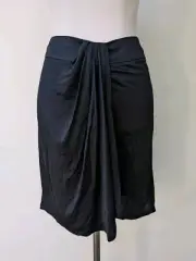 SABA Gathered Front Wrap Over Women's Black Skirt RRP: $159 Size 12 NEW