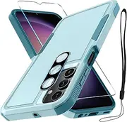 [ELEPIK] for Samsung Galaxy A14 Case, [with Screen Protector + Lens Protector + Wrist Lanyard] [Double-Layer Protection] [Non-Slip] [Wireless Charging Compatible] Phone Case for A14 5G/4G, LightGreen