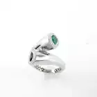 1.75 Ct Emerald & Lab Grown CVD Diamond Minimalist Ring 18K Solid White Gold