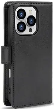 Tough On Flip Wallet Leather Phone Case for iPhone 16 Pro Max - Black