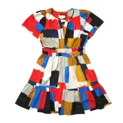NWT by Anthropologie The Somerset Mini in Nouveau Geometric Patchwork Dress M