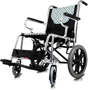 Lightweight Folding Steel Transit Wheelchair with Handbrakes and Swing Away Footrests Manual Self Propelled Wheelchair for Aldults