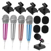 4 Sets Mini Microphone, Karaoke Tiny Microphone, Portable Microphone with