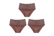 3x Triumph Essential Lace Maxi Womens Underwear Panties Full Briefs Cacao Brown Undies Lingerie