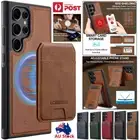 MagSafe Case Leather Wallet Cover For Samsung S25 S24 FE S23 S22 S21 Ultra Plus