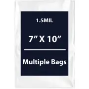 1.5Mil 7" X 10" | LDPE Clear Flat Poly Bags, Flexible & Durable | Multiple Bags