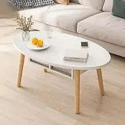 Coffee Table, Sofa Side Table, Living Room Wood Table, Office Tea Table, Balcony Table A16 (B White, 80X40X43CM)