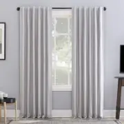 Greyson Faux Dupioni Silk Thermal Extreme Total Blackout Back Tab Curtain Pan...