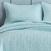 French Country Patchwork Bed Quilt Oceania Blue Throw 130x155cm