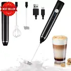 Handheld Milk Frother Electric Whisk 3-Speed USB Rechargeable w/ 2 Steel Whisks