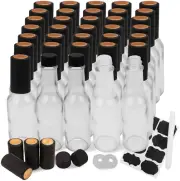 35pk Small Empty Hot Sauce Bottles Glass Woozy Bottles with Caps Shrink Capsules