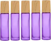 HONITANO 5pcs Frosted Glass Roller Bottles Refillable Essential Oil Dispenser with Balls for Travel Portable Perfume Storage for Daily Use