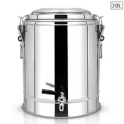SOGA 30L Stainless Steel Insulated Stock Pot Dispenser Hot & Cold Beverage Container With Tap