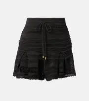 [Zimmermann] Zimmermann Lucky knitted lace shorts AU 16 black