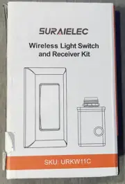 Suraielec Wireless Remote Light Switch, No Wiring, No Wifi, 100Ft RF Range, Pre-