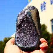 1387g Natural Amethyst Geode Mineral Specimen Crystal Quartz Energy Decoration