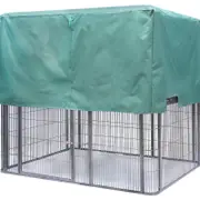 XXXXL Walk-in Pet Aviary Perch Castor Wheel 219x158x203cm With Green Cover