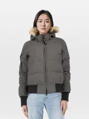 Graphite Coyote Fur Trim Puffer Coat