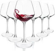 UMI UMIZILI Wine Glasses 15.5oz, Set of 6 Wine Glass for Red White Wine, Long Stem Glassware, Clear, Dishwasher Safe