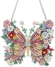 Hanging Diamond Art Butterfly Kit, Acrylic Board Ornament Gem Painting Craft Kit for Window Suncatcher, 7.8x7.0inch Window Ornaments for DIY Crafts Gift and Decor