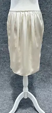 NARCISO RODRIGUEZ NWT $755 Silk Charmeuse Skirt w/Pockets Color Platinum IT 42