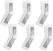 [BESPORTBLE] 3 Pairs Foot-protecting Compression Socks High Compression Socks Compression Running Socks Running Crew Socks Compression Socks for Running Compression Ankle Sleeve Polyester White
