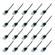 20x Connect Cable Ultra Slim Male CAT6 Network Ethernet Cable Connector 1m Black