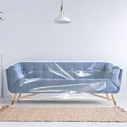 GOKENA Clear Thicker Couch Cover, Scratch Proof Plastic Furniture Covers, Heavy Duty Couch Cover, Heavy Duty Waterproof Covers, Detachable Furniture Covers, Dustproof Sofa Covers for Bedrooms