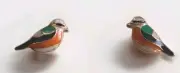 Lauren Conrad Colorful Enamel Inlay Cloisonne Bird Earrings Pierced Studs NEW!