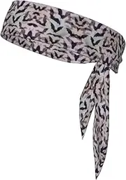 Halloween Bats Grey Sports Strap Double-Sided Headscarf Men's Bow Tie Sports Headscarf Running Yoga Exercise Headband